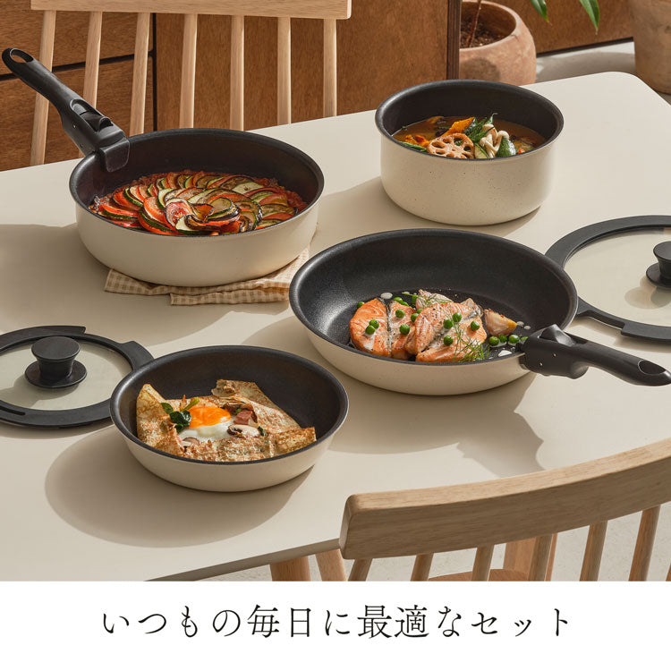 DONO 取っ手の取れる フライパン 片手鍋 8点セット