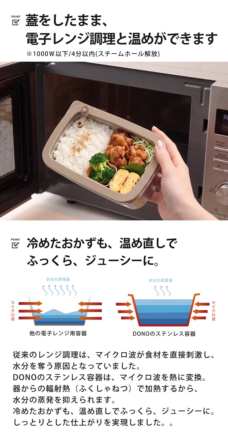 電子レンジ 使える ステンレス容器 300ml 700ml 1100ml 1700ml